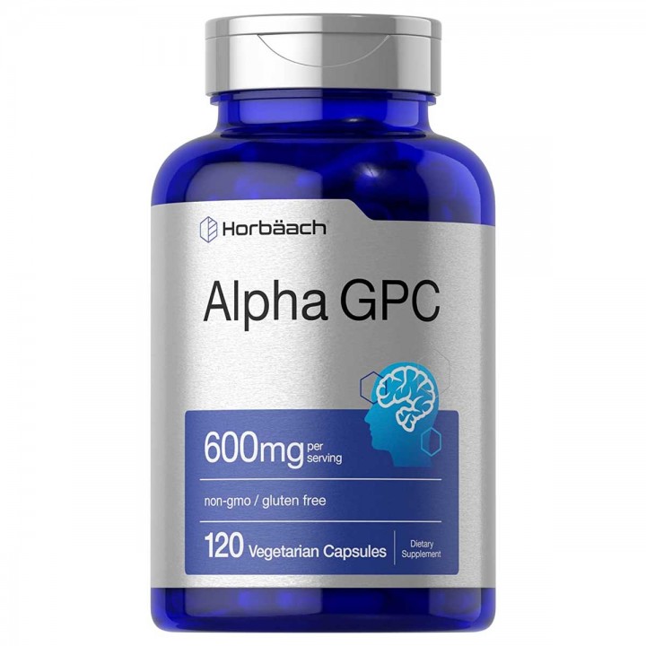 Horbaach Alpha GPC 600 mg Suplemento de Colina Vegetariano 120 Cápsulas V3175 Horbaach