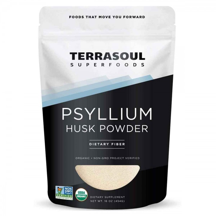 Terrasoul Psyllium Husk Powder, Cáscara de Psilio en Polvo Orgánico 16 oz (454 g) V3382 TERRASOUL