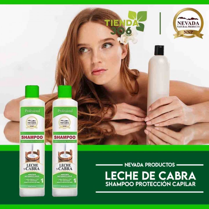 Nevada Leche de cabra Shampoo Protección Capilar Vitamina A,D y E 500 ml C1103 Nevada Natural Products