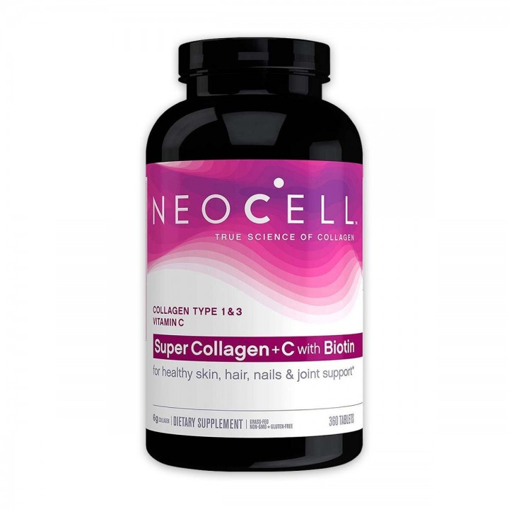 Super Colágeno de 6.000 mg Collagen Type 1 & 3 + Vitamina C 60 mg Neocell 360 Tabletas V3052 Neocell