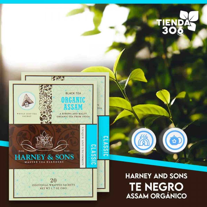 Harney & Sons Te Negro Assam Orgánico 20 Bolsitas 1.7 Oz (50g) T2115 HARNEY & SONS