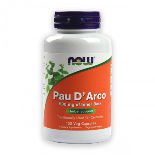 Now Palo de Arco (Pau D' Arco) Corteza Interior 500 mg 100 Cápsulas Vegetarianas V3056 Now Nutrition for Optimal Wellness