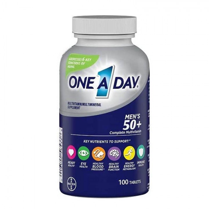 Bayer One A Day Men's 50+ Multivitaminico para el Apoyo a la Salud Inmune 100 Tabletas V3388 Bayer