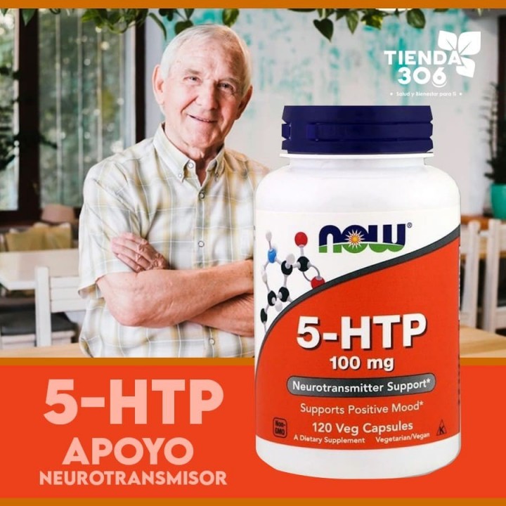 Now 5-HTP 100 mg Apoyo Neurotransmisor 120 Cápsulas Vegetales V3061 Now Nutrition for Optimal Wellness