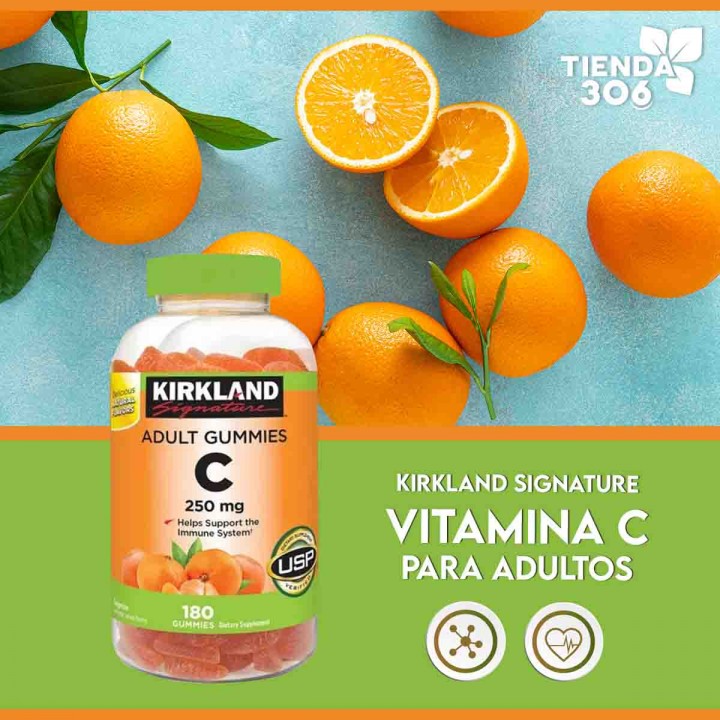 Kirkland Vitamina C Apoyo Sistema Inmunológico 250 mg 180 Gomitas para Adultos V3183 Kirkland Signature