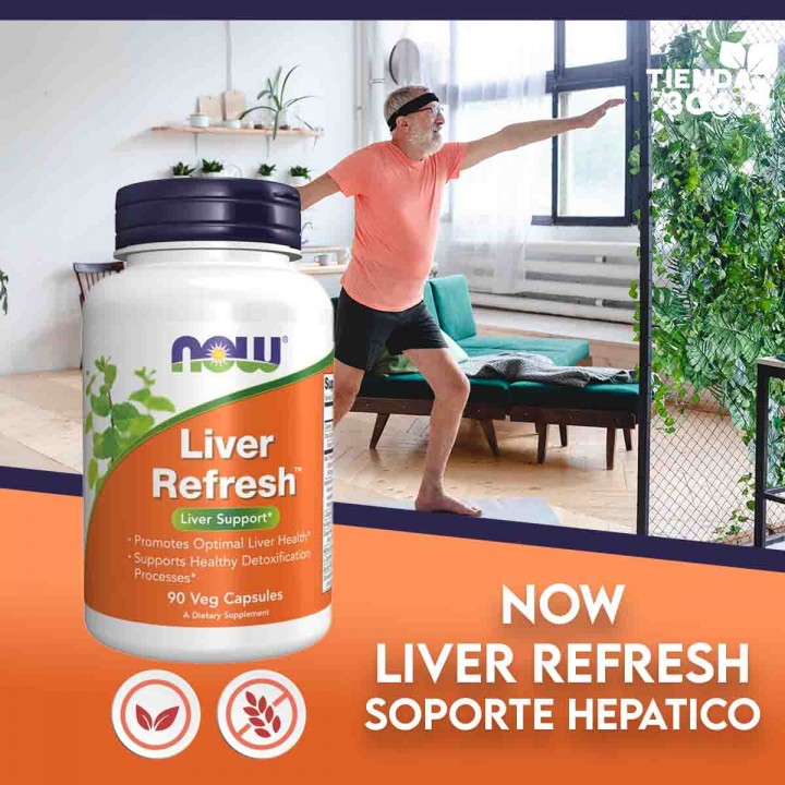 Now Liver Refresh, Soporte Hepatico 90 Cápsulas Vegetales V3389 Now Nutrition for Optimal Wellness