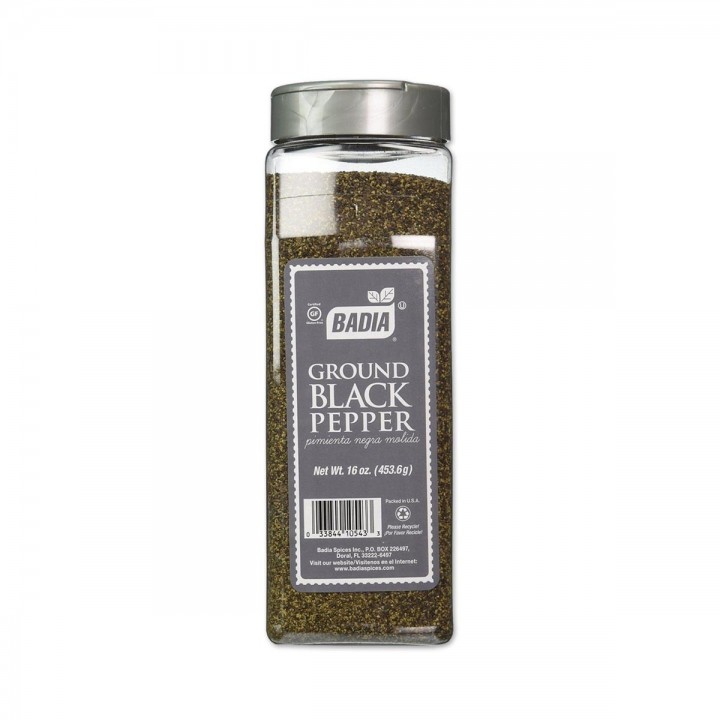 Pimienta Negra Molida (Ground Black Pepper) Badia Gluten Free 16 oz (453.6g) D1106 BADIA