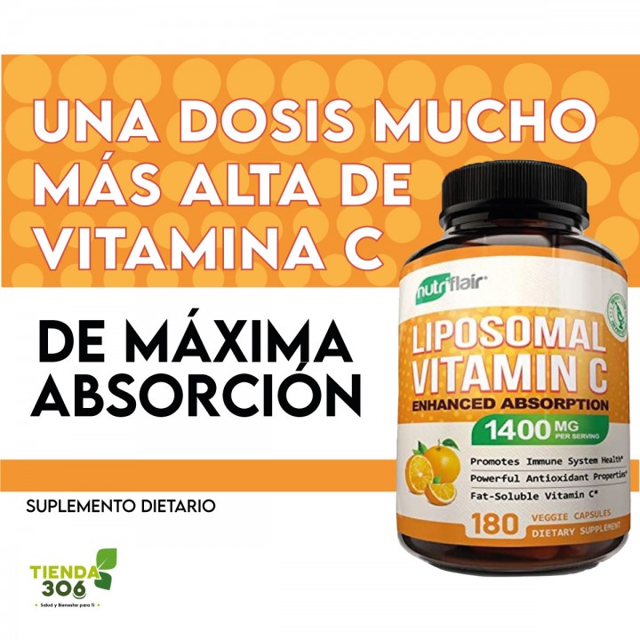 nutriflair Liposomal Vitamina C Absorcion Mejorada 1600mg 180 Capsulas V3260 Nutriflair