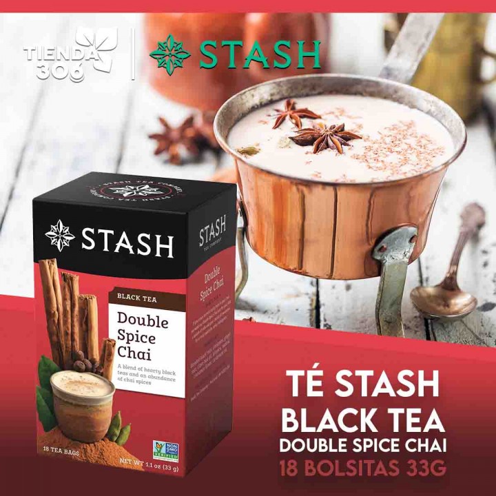 Té STASH Black Tea Double Spice Chai 18 Bolsitas 33g T2102 STASH