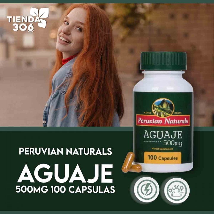 Peruvian Naturals AGUAJE 500mg 100 Capsulas V3279