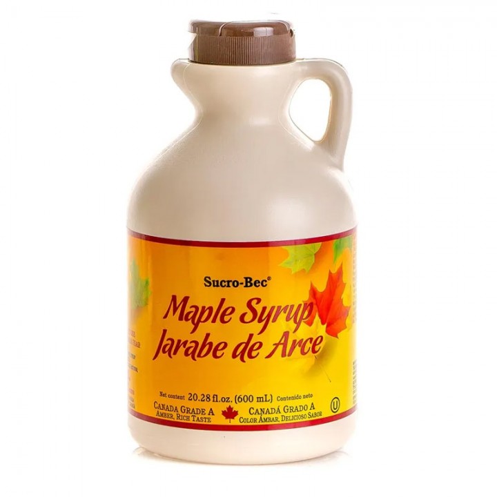 Maple Syrup Jarabe de Arce Sucro-Bec 600 ml (20.28 fl oz) D1132 THE MAPLE TREAT
