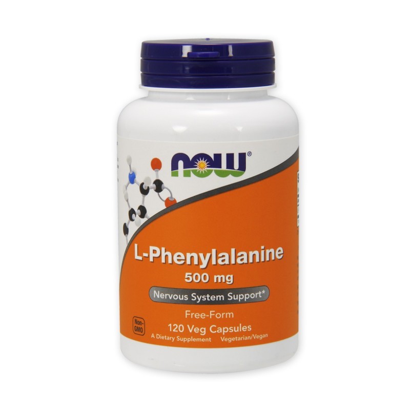 Now L-Phenylalanine - L-Fenilalanina - 500 mg Apoyo del Sistema Nervioso 120 Cápsulas Vegetales V3068 Now Nutrition for Optim...