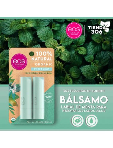 Eos Balsamo Labial De Menta Para Hidratar Los Labios Secos 0,14oz C1215 eos evolution of smooth