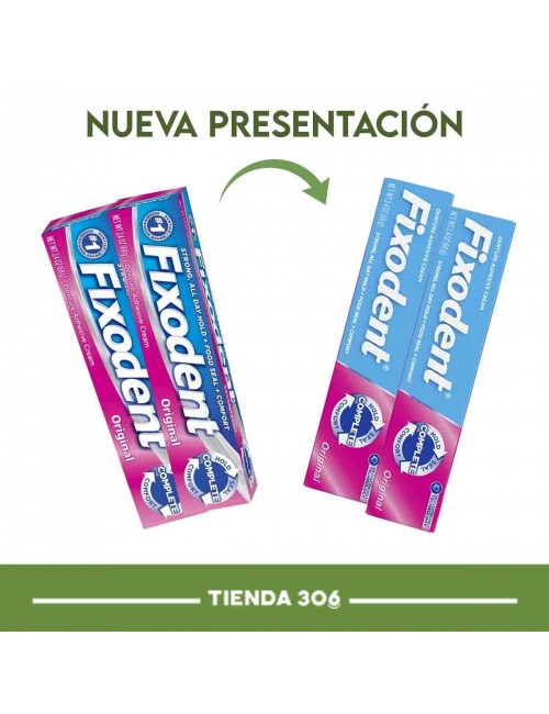 Crema Adhesiva Para Dentaduras Postizas Fixodent Original 2.4 oz (68 g) C1073 FIXODENT