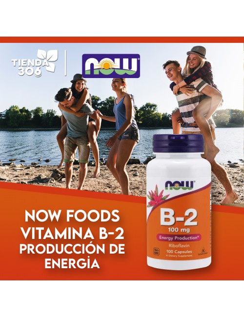 Now Foods Vitamina B-2 100 mg Produccion de Energia 100 Capsulas V3251 Now Nutrition for Optimal Wellness