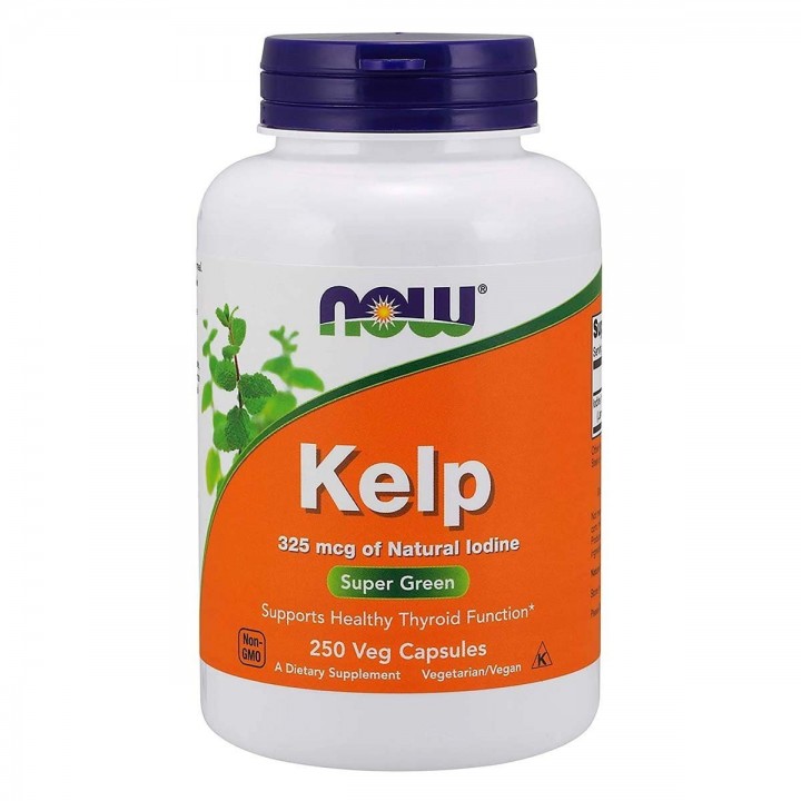 Now Kelp Algas Yodo Natural 325 mcg 250 Cápsulas Vegetarianas V3078 Now Nutrition for Optimal Wellness