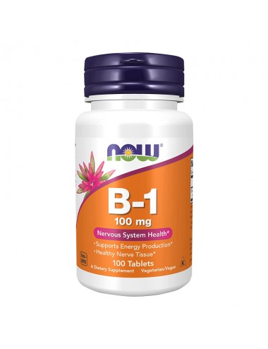 Now Foods Vitamina B1 Salud Sistema Nervioso 100 mg 100 Tabletas V3275 Now Nutrition for Optimal Wellness