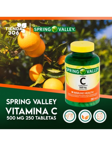 Spring Valley Vitamina C 500 Mg 250 Tabletas V3345 SPRING VALLEY