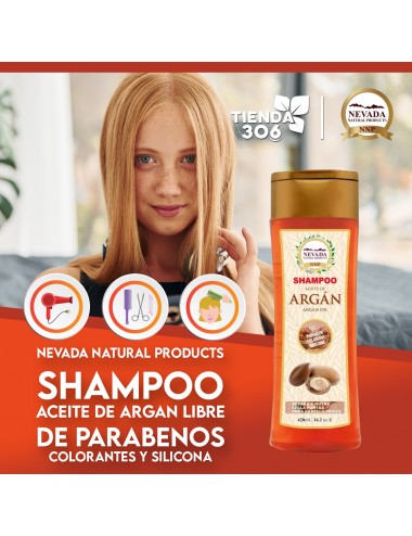 Nevada Shampoo Aceite de Argan Libre de Parabenos Colorantes y Silicona 420ML C1176 Nevada Natural Products