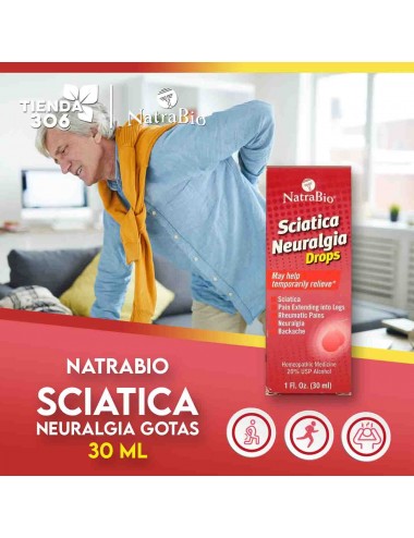 NatraBio Sciatica Neuralgia Gotas 30 ml V3330 NatraBio