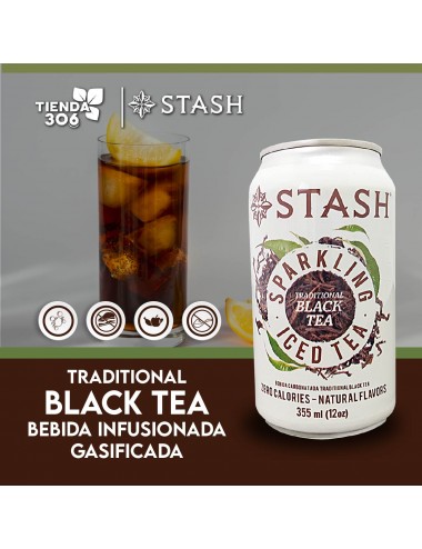 STASH Bebida Carbonatada Black Tea 355ml T2127 STASH