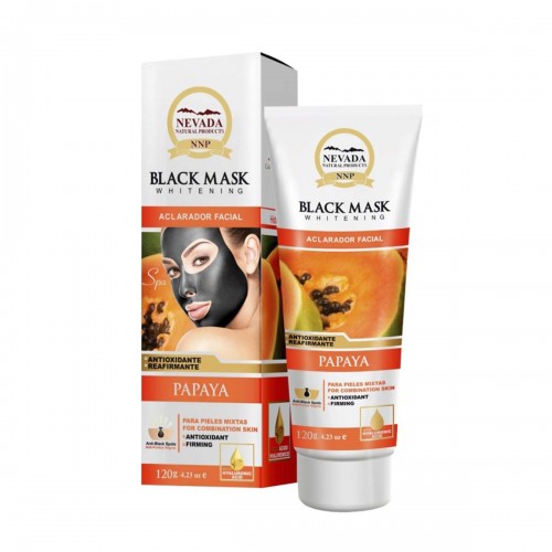 Nevada Mascarilla Black Mask de Papaya Aclarador Facial Exfoliante Energizante 120 g C1026 Nevada Natural Products