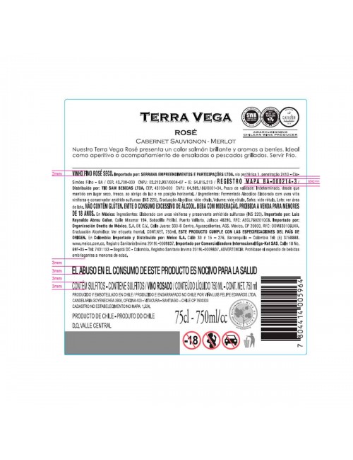Terra Vega Vino Rosado 750ml L1007 Terra Vega