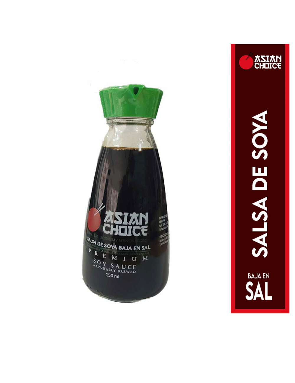 Asian Choice Salsa de Soya Premium Baja en Sal 150ml D1266 Asian Choice