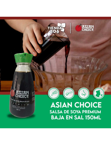 Asian Choice Salsa de Soya Premium Baja en Sal 150ml D1266 Asian Choice