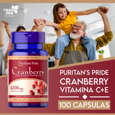 Puritans Pride Cranberry 4200 Mg Con Vitamina C+E 100 Capsulas V3415 Puritan's Pride