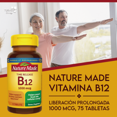 Nature Made Vitamina B12 De 1000 Mcg, Liberación Prolongada 75 Tabletas V3417 Nature Made