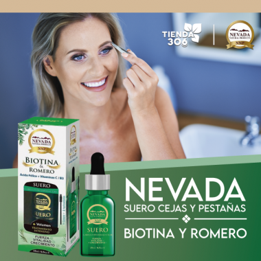 Nevada Suero Biotina y Romero Cejas y Pestañas 15ml C1222 Nevada Natural Products
