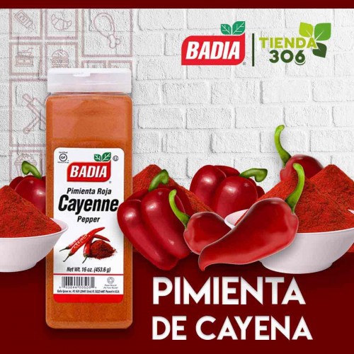 Cayenne Pimienta Roja Especias de Cocina Badia Gluten Free 16 Oz (453.6g) D1107 BADIA