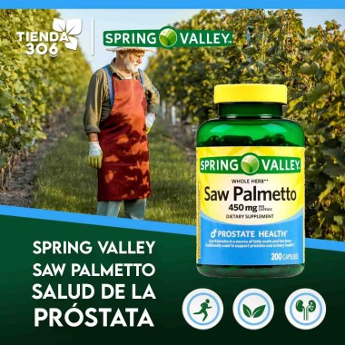 Spring Valley Saw Palmetto Salud De La Prostata 200 Capsulas V3337 SPRING VALLEY