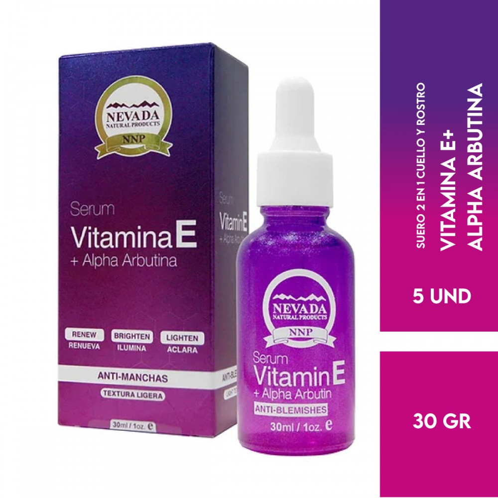 Nevada Suero Facial Vitamina E + Alpha Arbutin Anti-Manchas x 30ml C1231 Nevada Natural Products
