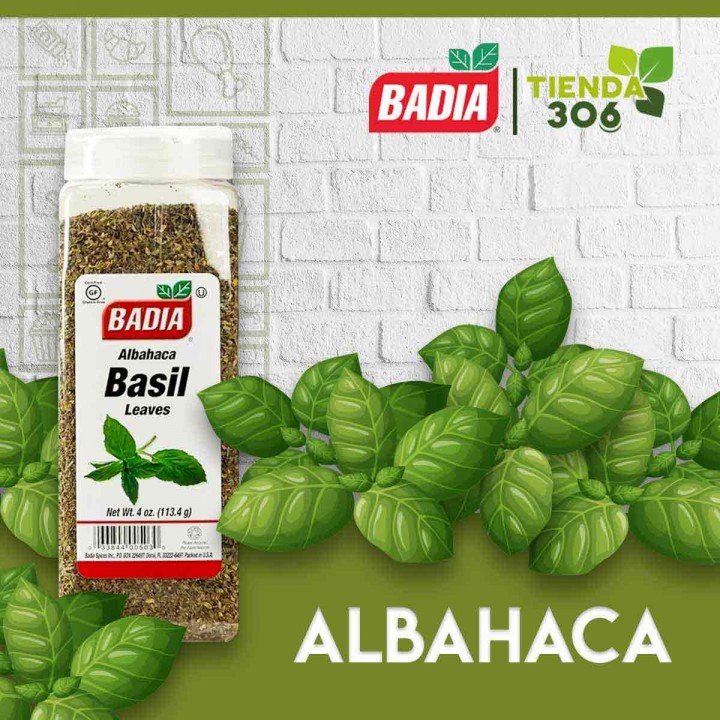 Albahaca Badia Spices Basil Leaves Gluten Free 4 Oz (113.4 G) D1110 BADIA