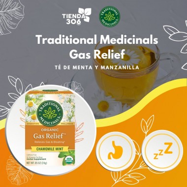 Traditional Medicinals Organic Te de Hierbas Gas Relief 24g 16 Bolsitas T2143 TRADITIONAL MEDICINALS