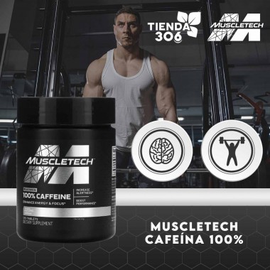 Muscletech Cafeina Mejora la Energia y el Enfoque 220mg 125 Tabletas V3232 MuscleTech