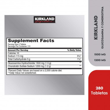 Kirkland Glucosamina y Condroitina 280 Tabletas V3436 Kirkland Signature