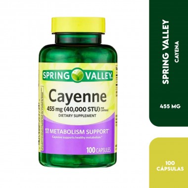 Spring Valley Cayenne 455mg 100 Capsulas V3443 SPRING VALLEY
