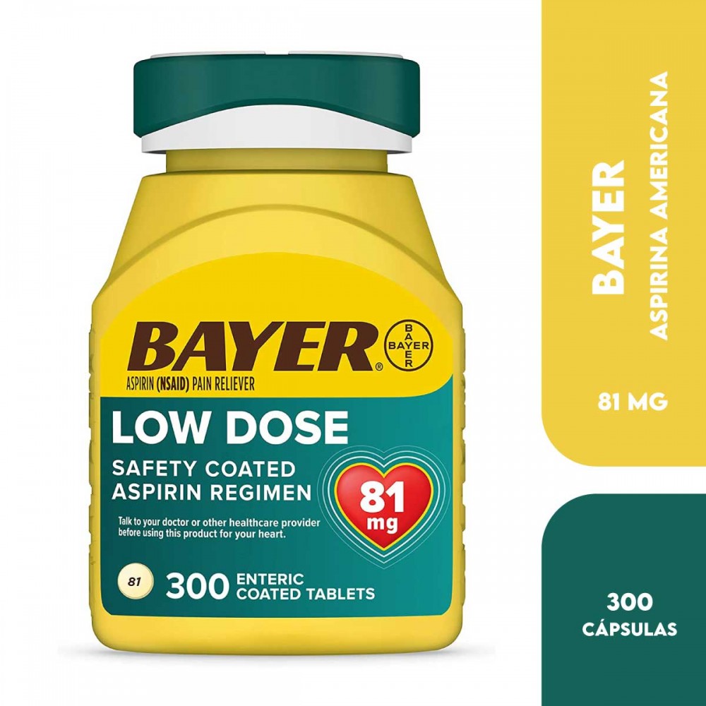 Aspirina Bayer Americana 81 mg 300 Tabletas V3043 Bayer