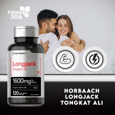 Horbaach Longjack Tongkat Ali 1600 Mg 120 Capsules V3445 Horbaach