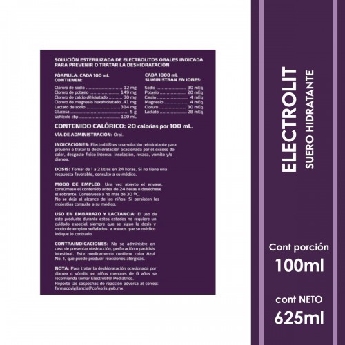 Suero Electrolit Uva 625ml D1290 Electrolit