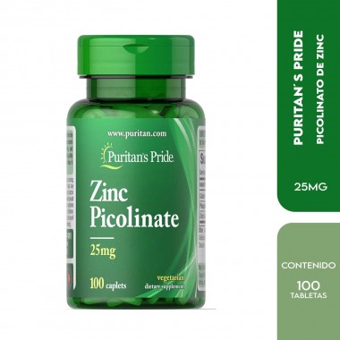 Puritans Pride Picolinato de Zinc 25 mg 100 Capsulas V3450 Puritan's Pride
