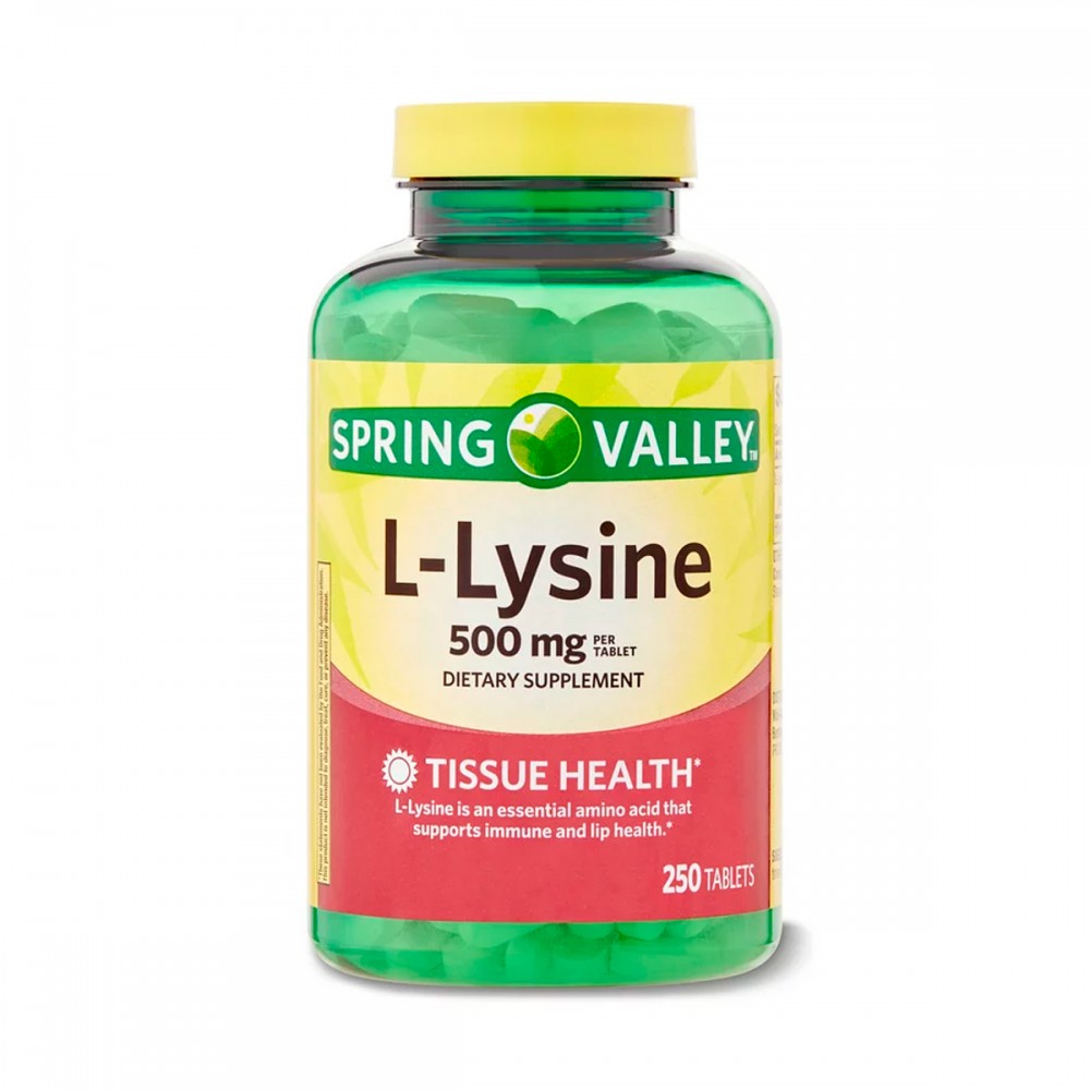 Spring Valley L-Lisina 500 Mg 250 Tabletas Apoyo de la Salud Inmune V3468 SPRING VALLEY