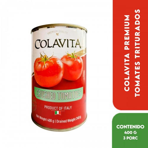Colavita Premium Quality Crushed Tomatoes - Tomates Triturados Product Of Italy Contenido Neto 400 g D1304 COLAVITA