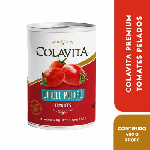 Colavita Premium Quality Whole Peeled Tomatoes - Tomates Pelados Enteros Product Of Italy Contenido Neto 400 g D1305 COLAVITA