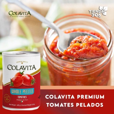 Colavita Premium Quality Whole Peeled Tomatoes - Tomates Pelados Enteros Product Of Italy Contenido Neto 400 g D1305 COLAVITA