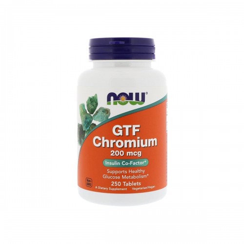 Now Foods GTF Chromium Tolerancia a la Glucosa 200 mcg 250 tabletas V3118 Now Nutrition for Optimal Wellness