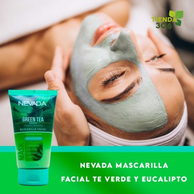 Nevada Mascarilla Facial Te Verde y Eucalipto Revitalizante 150 g (5.3 o.z.) C1244